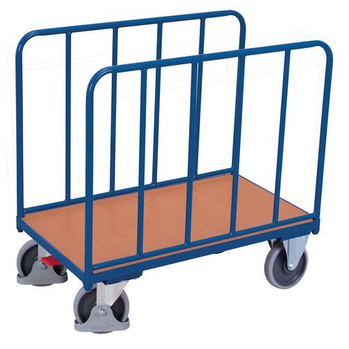 Wózki platformowe z dwiema ścianami wzmacnianymi, do 400 - 500 kg - Wózek platformowy z dwiema wzmocnionymi ścianami, do 500 kg, 104,5 x 126 x 80 cm, 