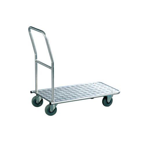 Wózek platformowy z uchwytem, do 150 kg - Wózek platformowy z uchwytem aluminiowym, do 150 kg