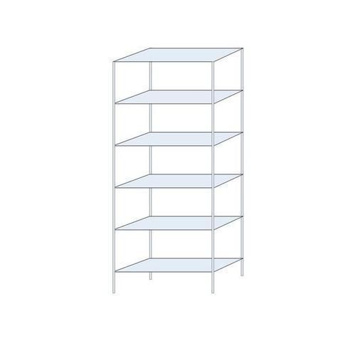 Metalowe regały bezśrubowe Ogmios - Regał metalowy Ogmios, podstawowy, 250 x 100 x 40 cm, 1700 kg, 6 półek, 250 kg/półka, ocynkowany
