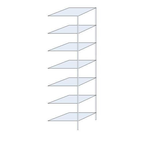 Regały metalowe Taranis - Regał metalowy Taranis, dostawny, 300 x 75 x 60 cm, 600 kg, 7 półek, srebrny
