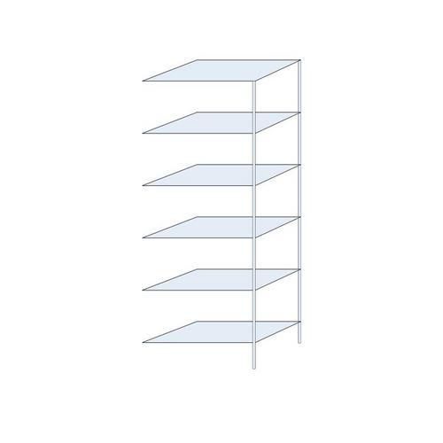 Metalowe regały bezśrubowe Perun - Regał metalowy Perun, dostawny 250 x 90 x 50 cm, 1110 kg, 6 półek, ocynkowany