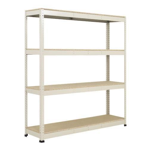 Metalowe regały bezśrubowe Rapid 1 - Regał metalowy Rapid 1, 198 × 152,5 × 73 cm, 340 kg/półkę, 4 półki z płyty wiórowej, ocynk