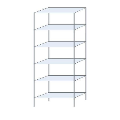 Metalowe regały bezśrubowe Tauret - Regał metalowy Tauret, podstawowy 250 x 100 x 40 cm, 1200 kg, 6 półek, ocynkowany