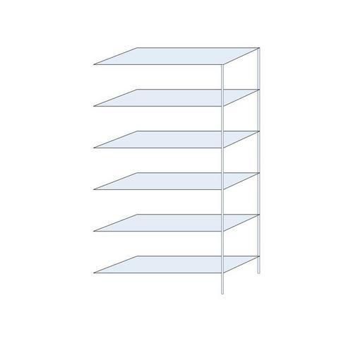 Metalowe regały bezśrubowe Ogmios - Regał metalowy Ogmios, dostawny, 250 x 130 x 50 cm, 1700 kg, 6 półek, ocynkowany