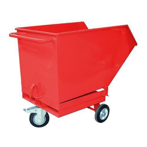 Mobilne kontenery wywrotki z kieszeniami na wózek widłowy, pojemność 600 l - Mobilny kontener wywrotka z kieszeniami na wózek widłowy, pojemność 600 l