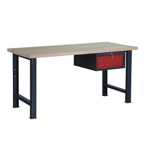 Stoły warsztatowe Weld, 84 x 170 x 80 cm - Stół warsztatowy Weld z szufladą, 84 x 170 x 80 cm, antracyt