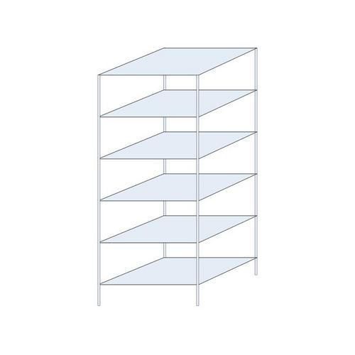 Metalowe regały bezśrubowe Ogmios - Regał metalowy Ogmios, podstawowy, 250 x 100 x 80 cm, 1700 kg, 6 półek, ocynkowany