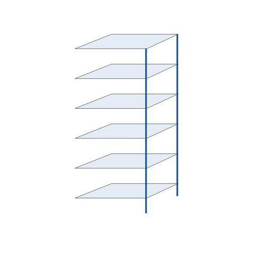 Metalowe regały bezśrubowe Herkules - Regał metalowy Herkules, dostawny, 250 x 100 x 60 cm, 780 kg, 6 półek, niebieski