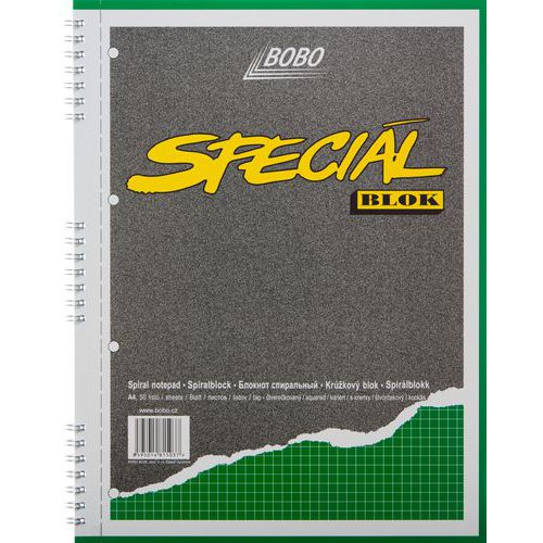 Kołonotatnik ze spiralą z boku - Notatnik A4 special z metalową spiralą boczną, w kratkę, 5 szt.