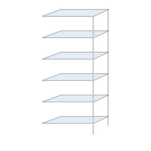 Metalowe regały bezśrubowe Tauret - Regał metalowy Tauret, dostawny 250 x 100 x 40 cm, 1200 kg, 6 półek, ocynkowany