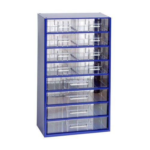 Metalowy organizer, 12 szufladek - Organizer metalowy, 12 szufladek, niebieski