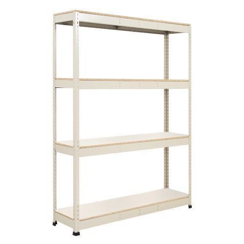 Metalowe regały bezśrubowe Rapid 1 - Regał metalowy Rapid 1, 198 × 152,5 × 61 cm, 440 kg/półkę, 4 półki laminowane, ocynk