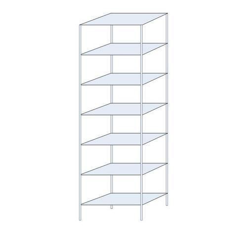 Metalowe regały bezśrubowe Perun - Regał metalowy Perun, podstawowy 300 x 90 x 50 cm, 1295 kg, 7 półek, ocynkowany