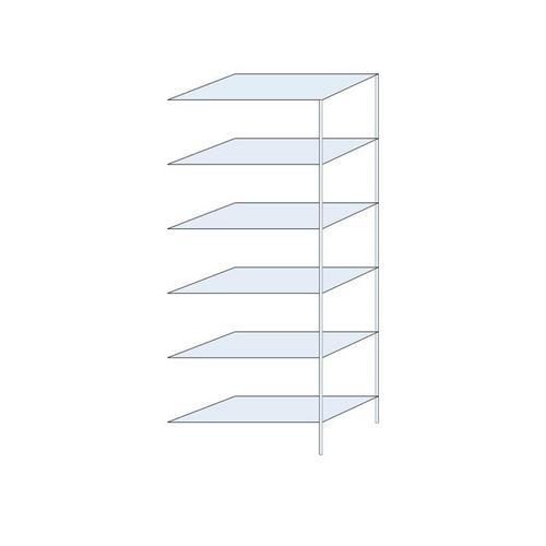Metalowe regały bezśrubowe Ogmios - Regał metalowy Ogmios, dostawny, 250 x 100 x 50 cm, 1700 kg, 6 półek, ocynkowany