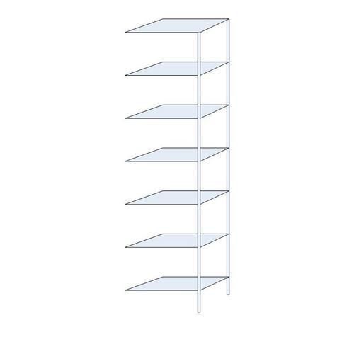 Metalowe regały bezśrubowe Ogmios - Regał metalowy Ogmios, dostawny, 300 x 75 x 40 cm, 2300 kg, 7 półek, ocynkowany