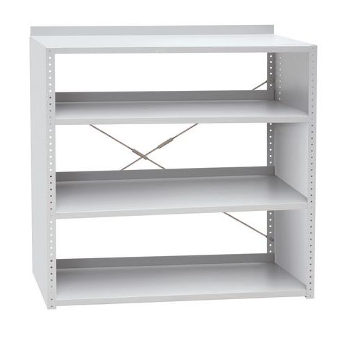 Regały metalowe, podstawowe, 100 x 100 x 30 - 40 cm, 3 półki, szare - Regał metalowy, podstawowy, 100 x 100 x 40 cm, 3 półki, szary