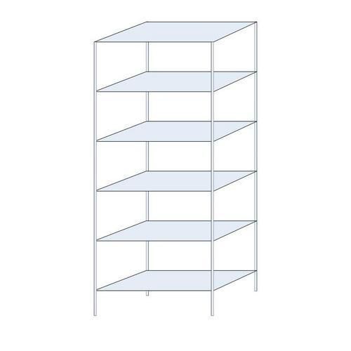 Metalowe regały bezśrubowe Tauret - Regał metalowy Tauret, podstawowy 250 x 100 x 50 cm, 1200 kg, 6 półek, ocynkowany