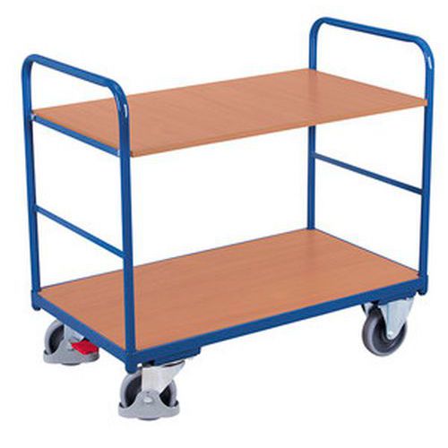 Wózki półkowe, do 250 kg, 2 półki - Wózek półkowy, do 250 kg, 2 półki, 99 x 126 x 80 cm, niebieski