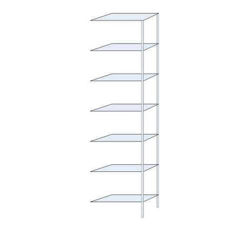 Regały metalowe Taranis - Regał metalowy Taranis, dostawny, 300 x 75 x 30 cm, 600 kg, 7 półek, srebrny