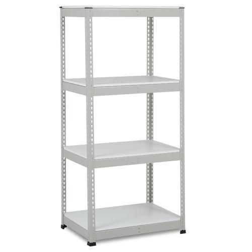 Metalowe regały bezśrubowe Rapid 1 - Regał metalowy Rapid 1, 198 × 91,5 × 61 cm, 600 kg/półkę, 4 półki laminowane, ocynk