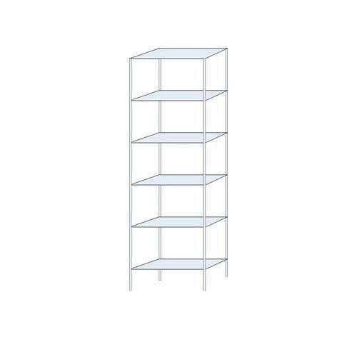 Regały metalowe Taranis - Regał metalowy Taranis, podstawowy, 250 x 75 x 30 cm, 1320 kg, 6 półek, srebrny