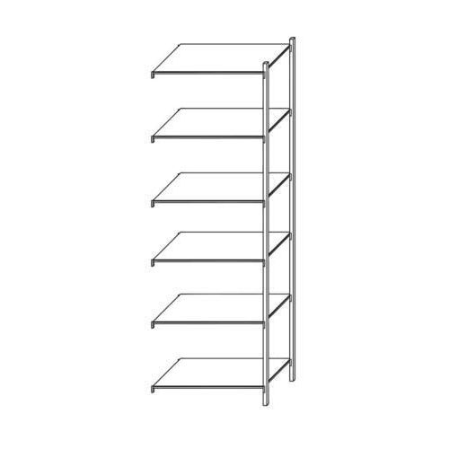 Regały metalowe Taranis - Regał metalowy Taranis, dostawny, 250 x 130 x 50 cm, 980 kg, 6 półek, srebrny
