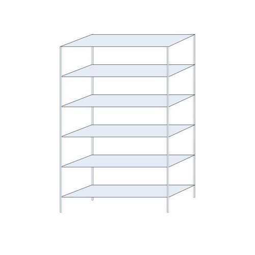 Metalowe regały bezśrubowe Perun - Regał metalowy Perun, podstawowy, 250 x 150 x 50 cm, 870 kg, 6 półek, ocynkowany