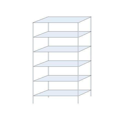 Metalowe regały bezśrubowe Ogmios - Regał metalowy Ogmios, podstawowy, 250 x 130 x 50 cm, 1700 kg, 6 półek, ocynkowany