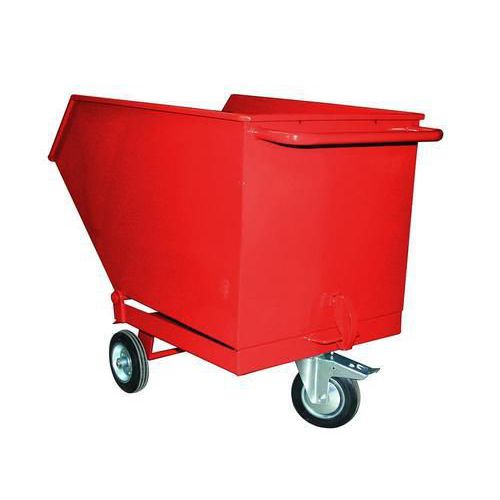 Mobilne kontenery wywrotki, pojemność 600 l - Mobilny kontener wywrotka, pojemność 600 l, czerwony