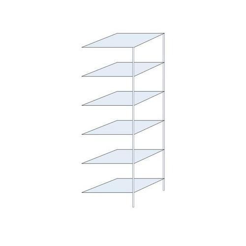 Regały metalowe Taranis - Regał metalowy Taranis, dostawny, 250 x 75 x 60 cm, 660 kg, 6 półek, srebrny