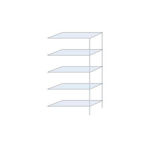 Metalowe regały bezśrubowe Ogmios - Regał metalowy Ogmios, dostawny, 200 x 100 x 40 cm, 1300 kg, 5 półek, ocynkowany