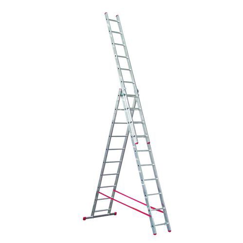 Drabina aluminiowa wysuwana PRO, 3 x 10 szczebli