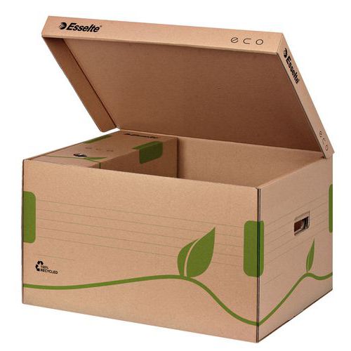 Pudło archiwizacyjne z pokrywą - Kontener archiwizacyjny z pokrywą, 24,2 x 34,5 x 43,9 cm