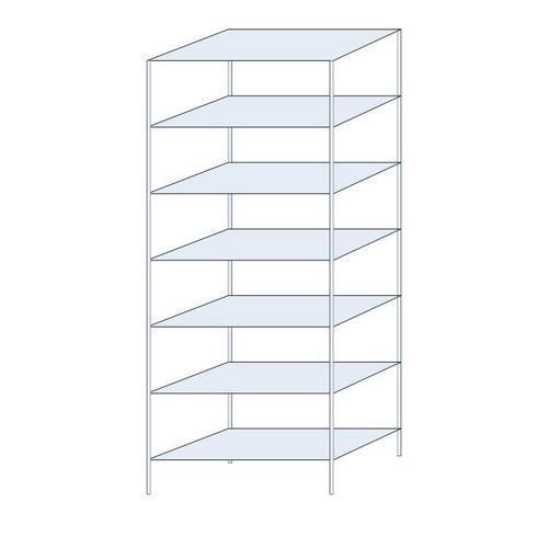 Metalowe regały bezśrubowe Perun - Regał metalowy Perun, podstawowy, 300 x 120 x 60 cm, 1435 kg, 7 półek, ocynkowany