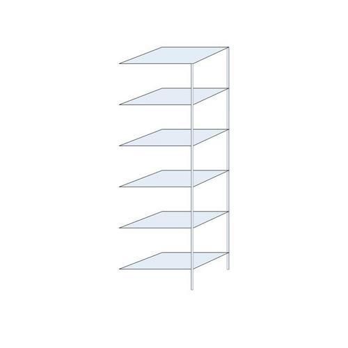 Metalowe regały bezśrubowe Ogmios - Regał metalowy Ogmios, dostawny, 250 x 75 x 50 cm, 1700 kg, 6 półek, ocynkowany