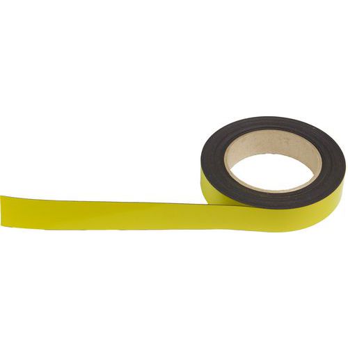 Taśmy magnetyczne na regały Manutan Expert, 10 m, żółte - Taśma magnetyczna na regały Manutan Expert, 10 m, żółte, szerokość 25 mm