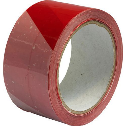 Ostrzegawcza taśma klejąca, szerokość 50 mm - Ostrzegawcza taśma klejąca, szerokość 50 mm, biała/czerwona