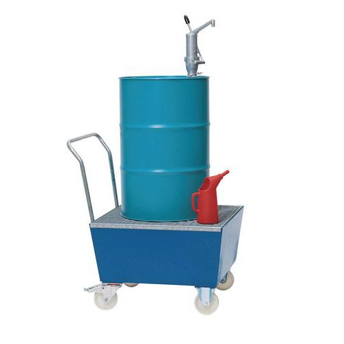 Mobilne wanny wychwytowe - Mobilna wanna ociekowa, na 1 beczkę, pojemność 200 l, lakierowana