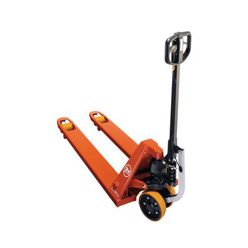 Wózki paletowe BT LHM230PRO z mechanizmem uproszczonego rozbiegu, do 2 300 kg, koła sterujące z poliuretanu - Wózek paletowy BT LHM230PRO z mechanizme