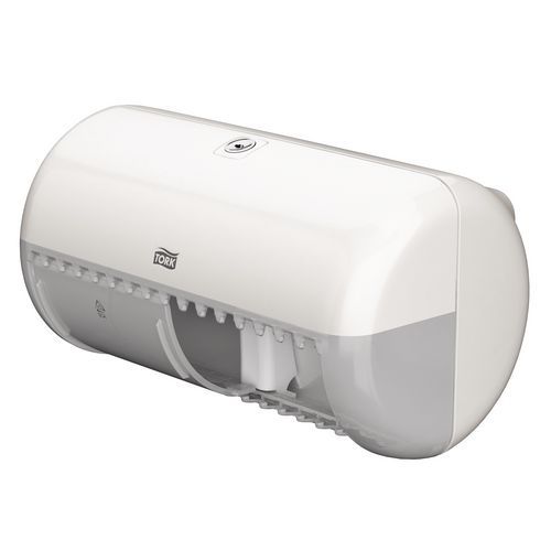 Zasobniki na papier toaletowy w rolkach Tork Twin-Box, na 2 rolki - Zasobnik na papier toaletowy w rolkach Tork Twin-Box, na 2 rolki, biały
