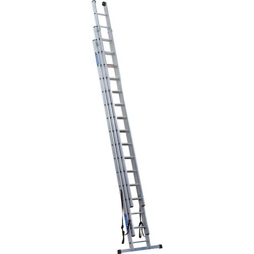 Drabina aluminiowa wysuwana PROFI, 3 x 15 szczebli, Alpos Alu - Drabina aluminiowa wysuwana PROFI, 3 x 15 szczebli