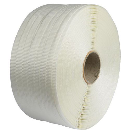 Taśma spinająca PES tkana poprzecznie, 19 mm, grubość 1 mm Taśma spinająca PES tkana poprzecznie, 19 mm, grubość 1 mm