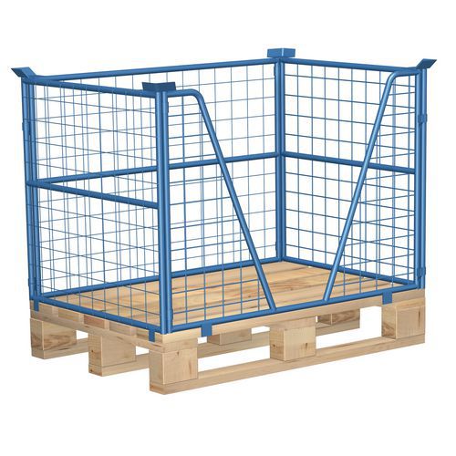 Przedłużki paletowe typ 63, siatkowe - Przedłużka paletowa typ 63, siatkowa, niebieska, 120 x 120 x 80 cm