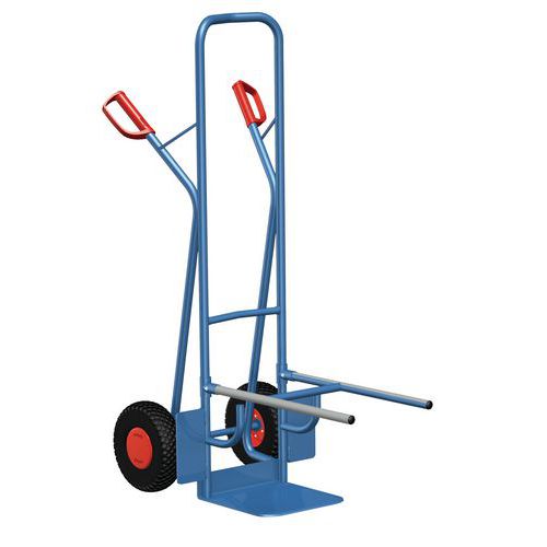 Wózki RU239 do krzeseł, do 250 kg, 57 x 79,5 x 130,5 cm - Wózek krzesełkowy Wózek RU239, do 250 kg, 57 x 79,5 x 130,5 cm, z pompowanymi kołami, niebie