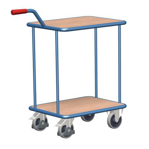 Wózki półkowe z uchwytem, do 200 kg, 2 półki, 91 x 94 x 45,5 cm - Wózek półkowy z uchwytem, do 200 kg, 2 półki, 91 x 94 x 45,5 cm, niebieski