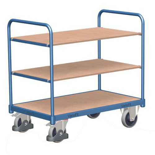 Wózki półkowe, do 250 kg, 3 półki - Wózek półkowy, do 250 kg, 3 półki, 99 x 126 x 80 cm, niebieski