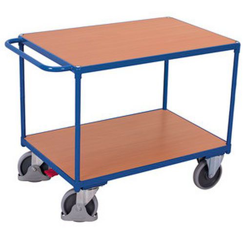 Wózki półkowe z uchwytem, do 400 - 500 kg, 2 półki - Wózek półkowy z uchwytem, do 500 kg, 2 półki, 92 x 119 x 60 cm, niebieski