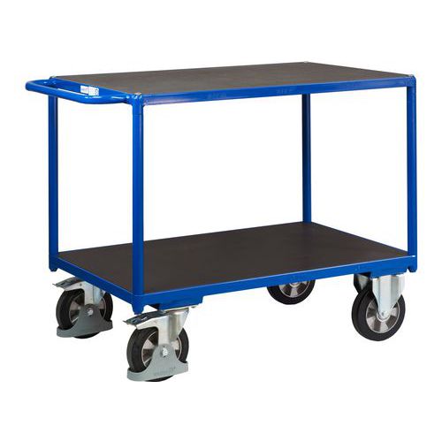 Wózki półkowe z uchwytem, do 1000 kg, 2 półki - Wózek półkowy z uchwytem, do 1000 kg, 2 półki, 92,5 x 139 x 80 cm, niebieski