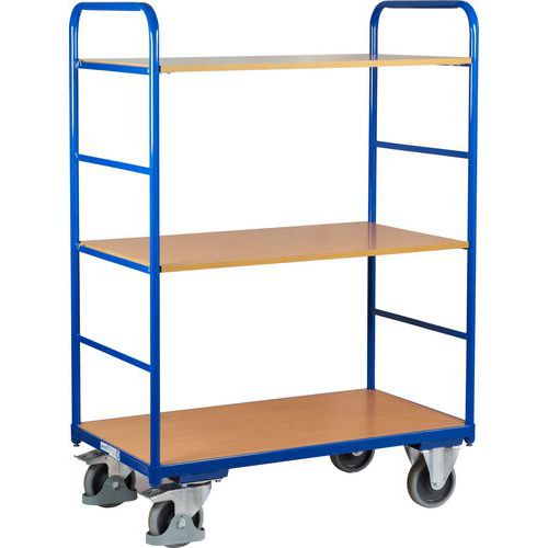 Wózki wysokiego składowania, do 250 kg, 3 półki - Wózek wysokiego składowania, do 250 kg, 3 półki, 153 x 106 x 60 cm, niebieski