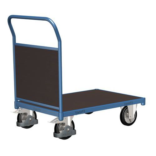 Wózki platformowe z rączką na całej długości, do 1000 kg - Wózek platformowy z rączką na całej długości, do 1000 kg, 101,5 x 173 x 80 cm, niebieski